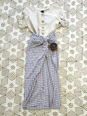 Zara NWOT Gingham Check Knotted Front Sarong Style Slit Front Summer Skirt